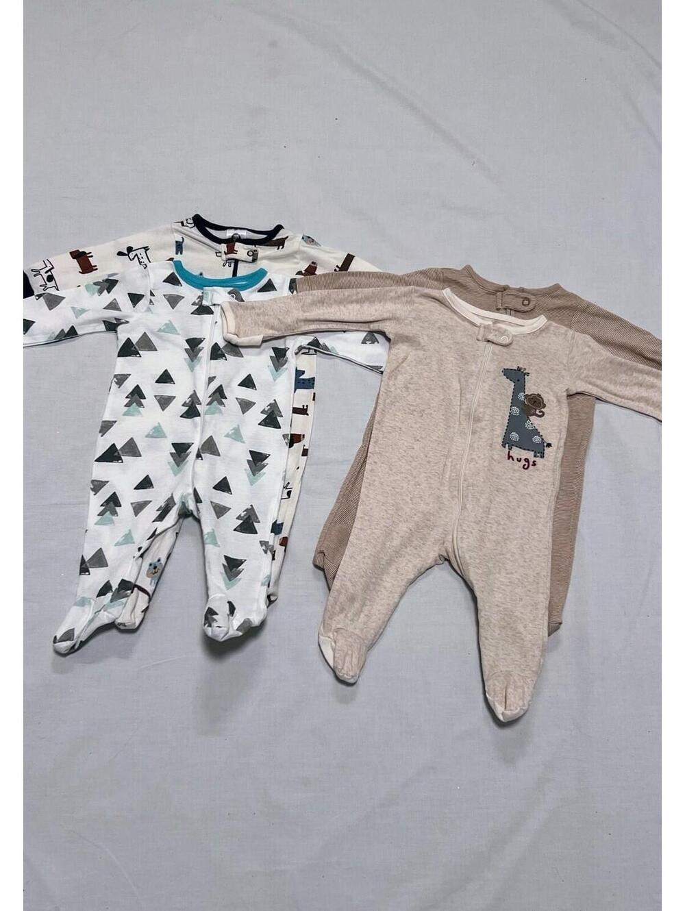 Infant Boy Sleeper Lot (4) 0-3 Months Boy Clothes Gerber Carter’s Wonder Nation